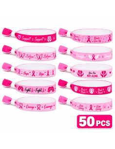 Lot de 50 Bracelets Espoir et Force - Octobre Rose