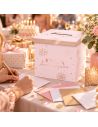 Urne d'anniversaire chic rose et or - 20x20cm
