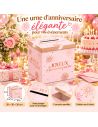 Urne d'anniversaire chic rose et or - 20x20cm