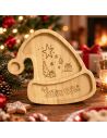 Plateau de Service en Bois Naturel Forme Bonnet de Noël