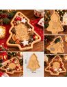 Plateau de Service en Bois Naturel Forme Sapin de Noël