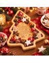 Plateau de Service en Bois Naturel Forme Sapin de Noël