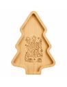 Plateau de Service en Bois Naturel Forme Sapin de Noël