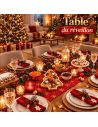 Plateau de Service en Bois Naturel Forme Sapin de Noël