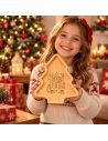 Plateau de Service en Bois Naturel Forme Sapin de Noël