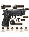Réplique Airsoft MOD92 Rail Culasse Métal Spring Noir