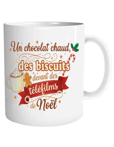 Mug céramique – Chocolat chaud & téléfilms de Noël – 330 ml