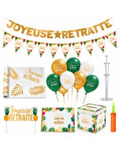 Pack Accessoires de fête "Joyeuse Retraite" Gold - 11 Eléments