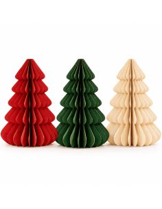 Sapin de Noël en papier nid d'abeille 40cm - Décoration chic - 3 couleurs disponibles