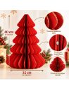 Sapin de Noël en papier nid d'abeille 40cm - Décoration chic - 3 couleurs disponibles