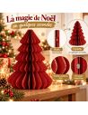 Sapin de Noël en papier nid d'abeille 40cm - Décoration chic - 3 couleurs disponibles