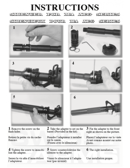 Silencieux G.O.OB pour M4 230x38mm filetage 14mm antihoraire